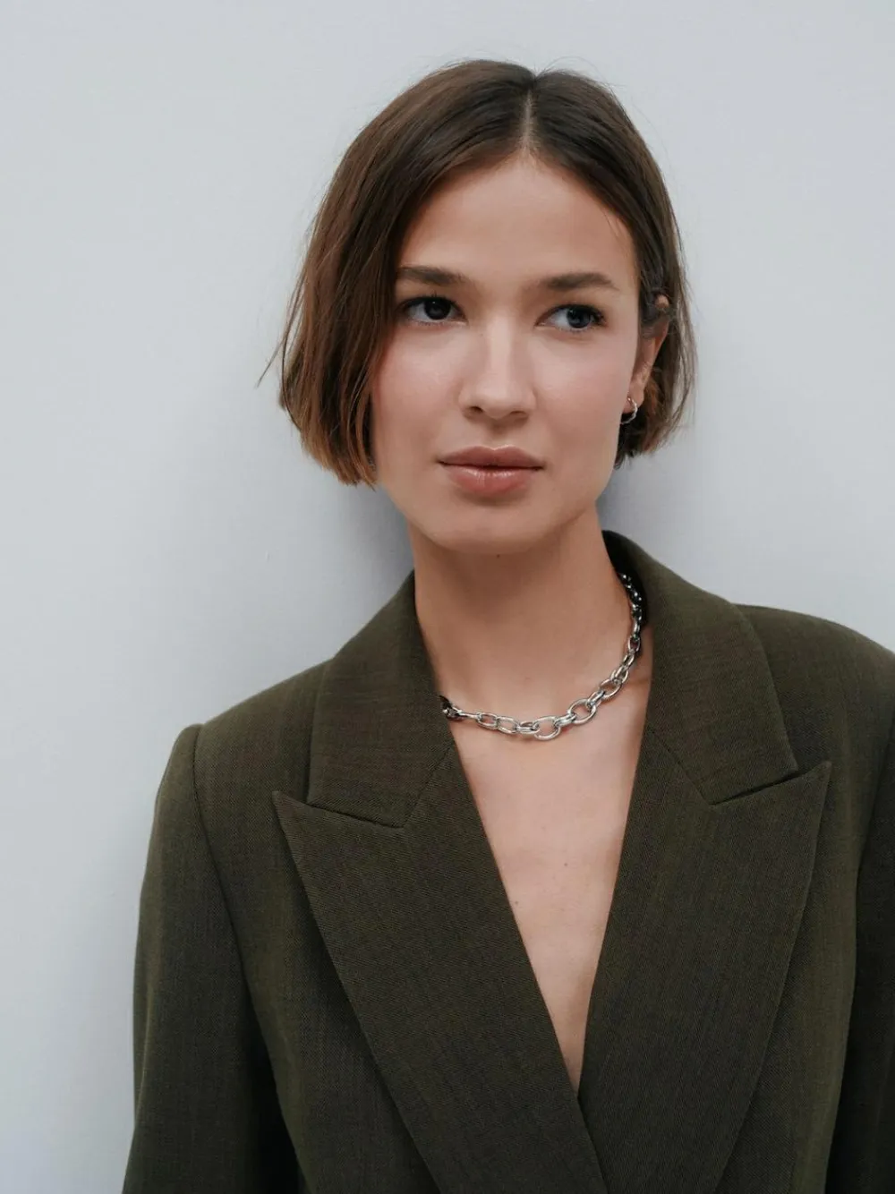 Next Khaki Green Relaxed Crosshatch Blazer^Women Blazers|Suits & Tailoring