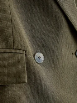 Next Khaki Green Relaxed Crosshatch Blazer^Women Blazers|Suits & Tailoring