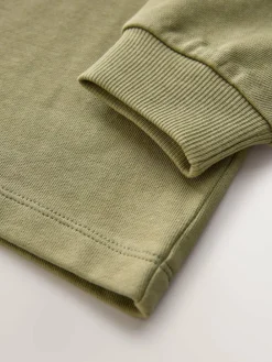 Online Next Khaki Green Relaxed Fit Long Sleeve Heavyweight T-Shirt (3-16yrs)