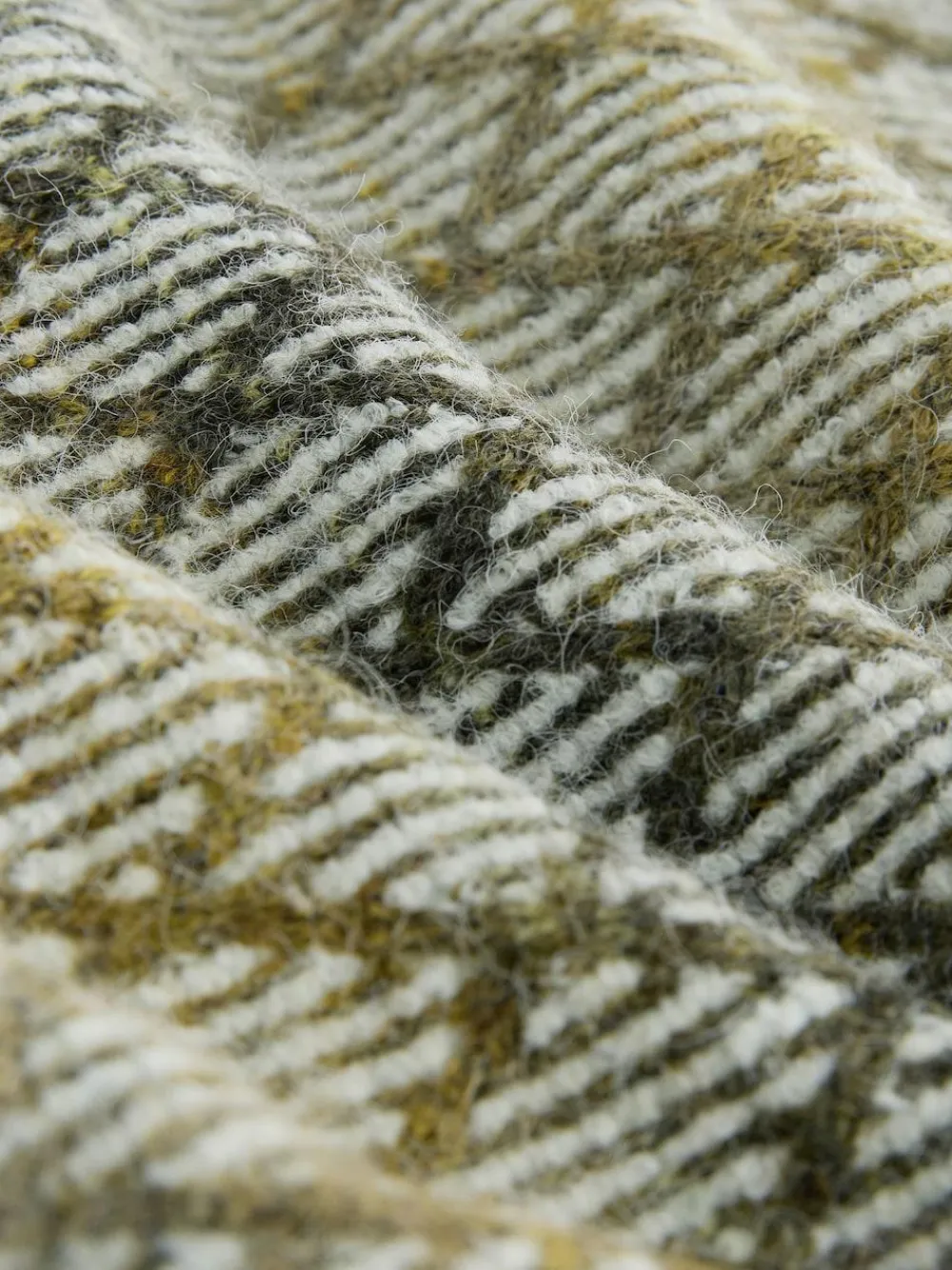 Hot Next Khaki Green Relaxed Fit Ombre Diamond Pattern Texture Crew Neck Jumper with Wool