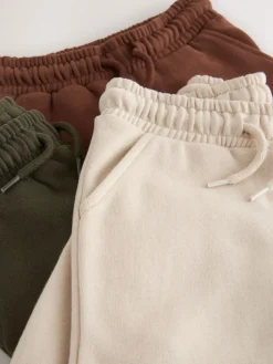 Discount Next Soft Touch Joggers 3 Pack (3mths-7yrs) Khaki Green/ Rust Brown/ Ecru