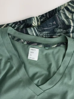 Outlet Next Short Sleeve Pyjamas Khaki Green