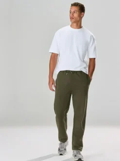 Sale Next Khaki Green Straight Fit Relaxed Fit Brushback Heavyweight Joggers