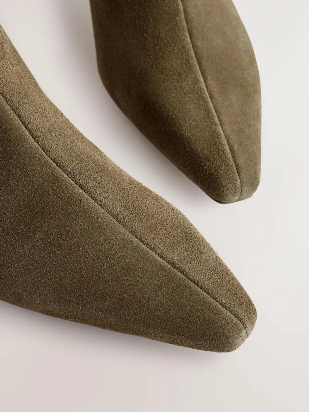 Outlet Next Forever Comfort® Knee High Chisel Toe Heeled Boots Khaki Green Suede