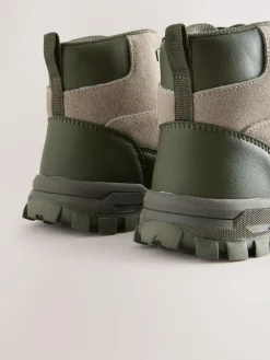 Discount Next Khaki Green Suede Lace-Up Hiker Boots