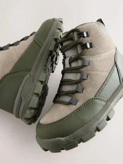Discount Next Khaki Green Suede Lace-Up Hiker Boots