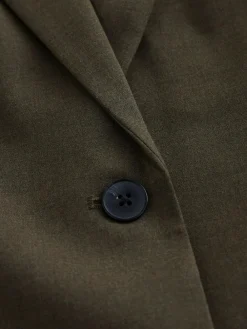Clearance Next Khaki Green Tailored Single Breasted Blazer With Wool