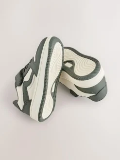 Discount Next Touch Fastening Elastic Lace Trainers Khaki Green