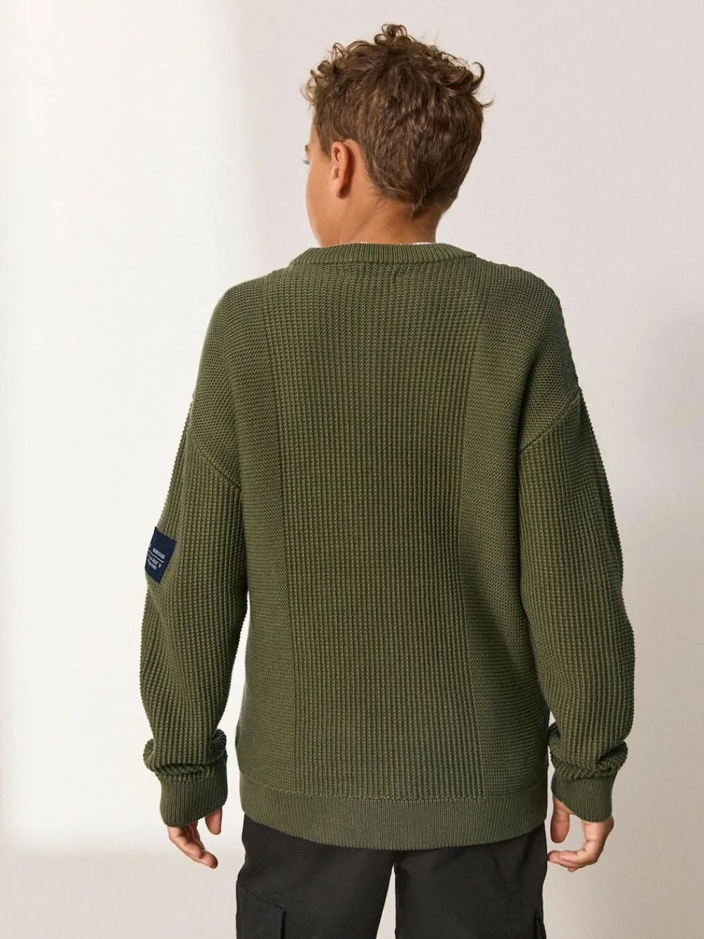 Discount Next Khaki Green Utility Knitted Crew Neck Jumper (3-16yrs)