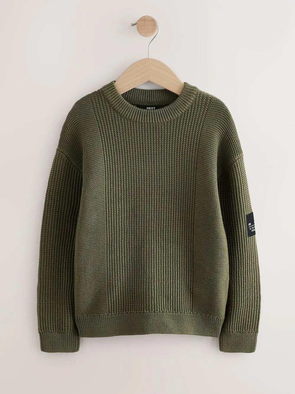 Discount Next Khaki Green Utility Knitted Crew Neck Jumper (3-16yrs)