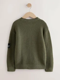 Discount Next Khaki Green Utility Knitted Crew Neck Jumper (3-16yrs)