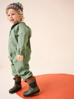 Best Next Khaki Green Waterproof Fleece Lined Puddlesuit (3mths-7yrs)