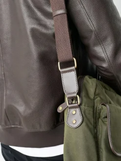 Best Next Khaki Green Wax Cotton Messenger Bag