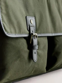 Next Khaki Green Wax Cotton Weekend Holdall Bag