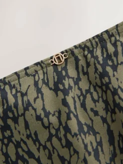 Next Khaki Green/Black High Leg Bikini Bottoms^Women Swimwear