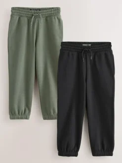 Next Regular Fit Joggers 2 Pack (3-16yrs) Khaki Green/Black