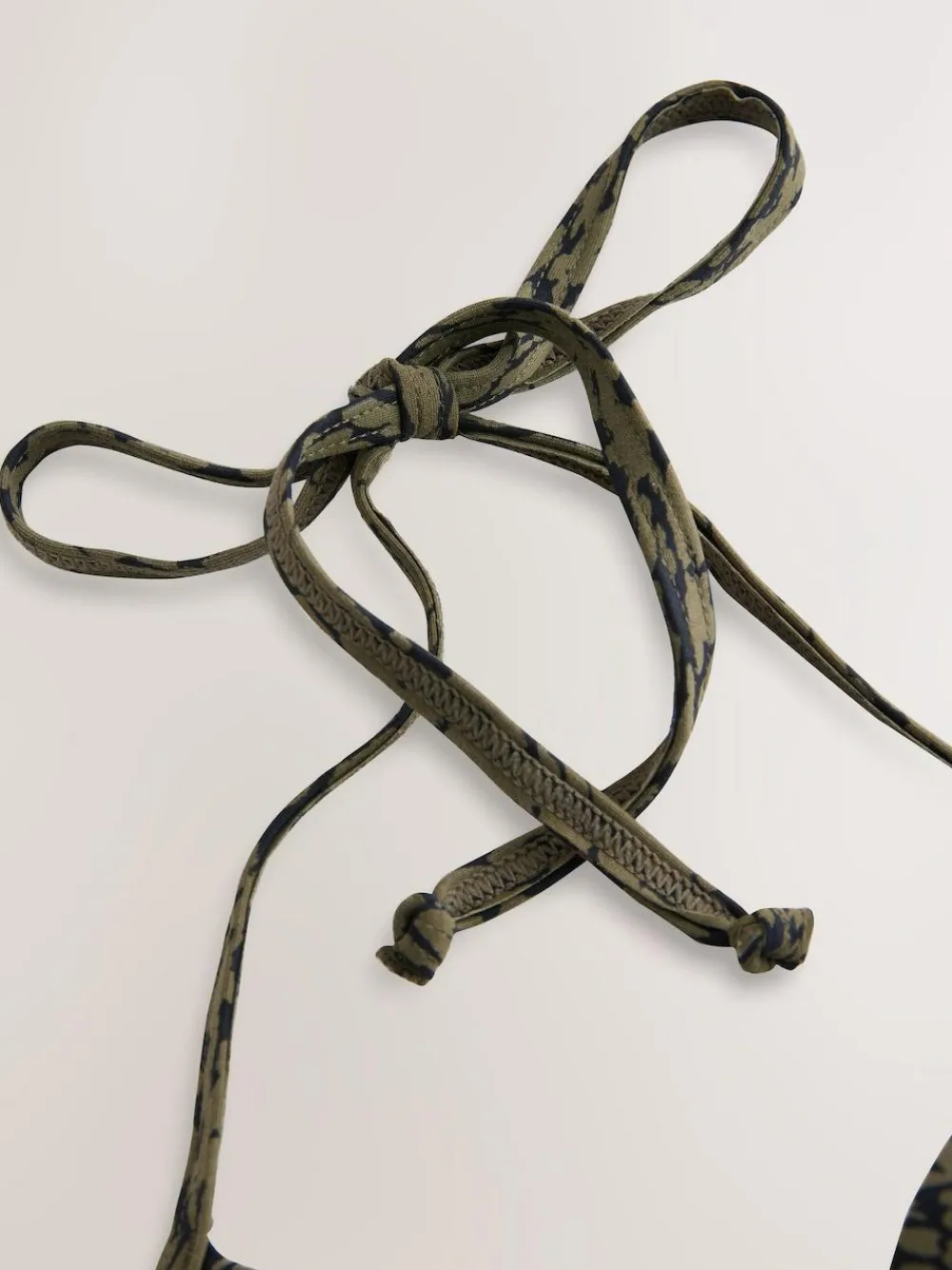 Sale Next Khaki/Black Print Padded Wired Plunge Bikini Top