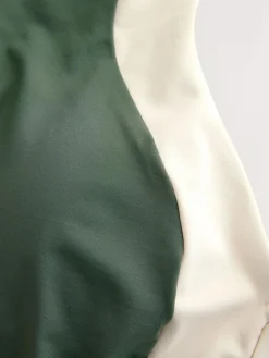 Sale Next High Neck Halterneck Tummy Control Swimsuit Khaki/Cream