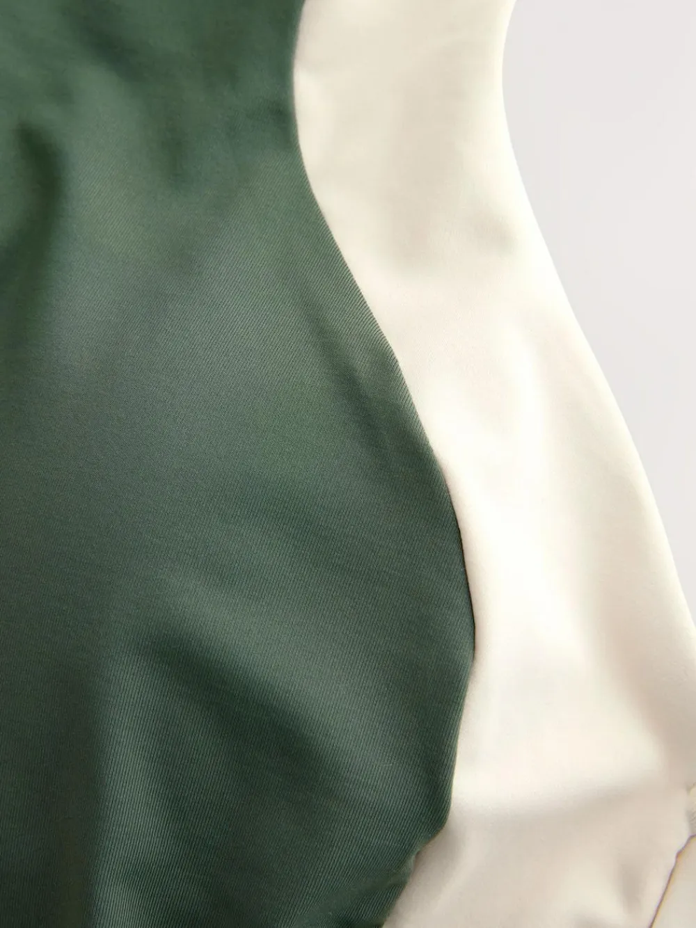 Sale Next High Neck Halterneck Tummy Control Swimsuit Khaki/Cream