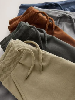 Outlet Next Regular Fit Joggers 5 Pack (3mths-7yrs) Khaki/Grey/Blue