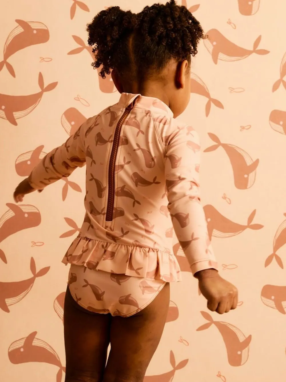 Mori KIDLY BY Polyester Long Sleeve Brown Swimsuit^ Swimwear