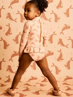 Mori KIDLY BY Polyester Long Sleeve Brown Swimsuit^ Swimwear