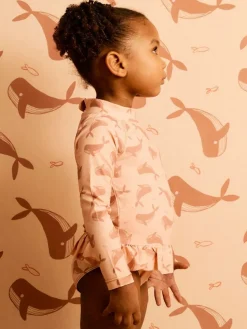 Mori KIDLY BY Polyester Long Sleeve Brown Swimsuit^ Swimwear