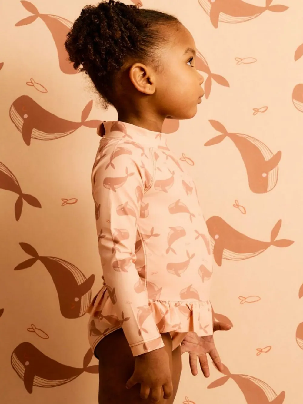 Mori KIDLY BY Polyester Long Sleeve Brown Swimsuit^ Swimwear