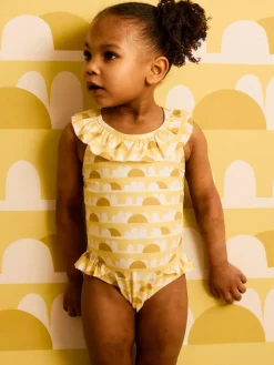 New Mori KIDLY Yellow Frilled Swimsuit
