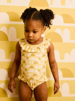 New Mori KIDLY Yellow Frilled Swimsuit