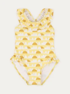 New Mori KIDLY Yellow Frilled Swimsuit