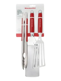 Online Kitchen Aid Red Indoor Grilling 3 Piece Set