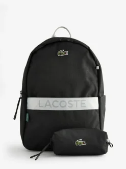 Lacoste Black Backpack with Pencil Case^BOY Bags