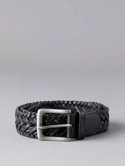Online Lakeland Leather Howbeck Leather Braided Belt Black