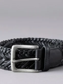 Online Lakeland Leather Howbeck Leather Braided Belt Black
