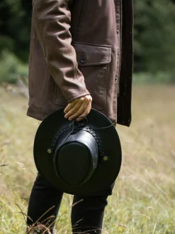 Clearance Lakeland Leather Outback III Australian Style Leather Hat Black