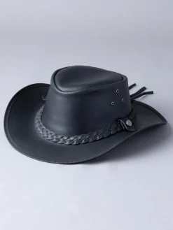Clearance Lakeland Leather Outback III Australian Style Leather Hat Black