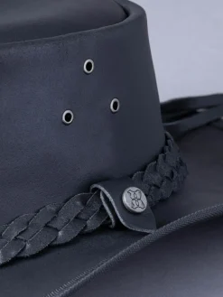 Clearance Lakeland Leather Outback III Australian Style Leather Hat Black