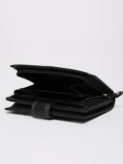 Best Lakeland Leather Black Small Tab Purse