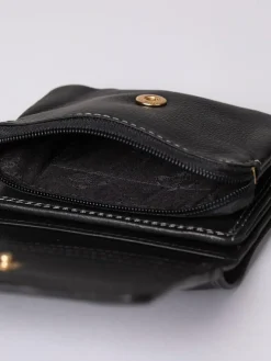 Hot Lakeland Leather Black Small Leather Flapover Purse