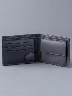Lakeland Leather Black Stitch Bi-Fold Wallet