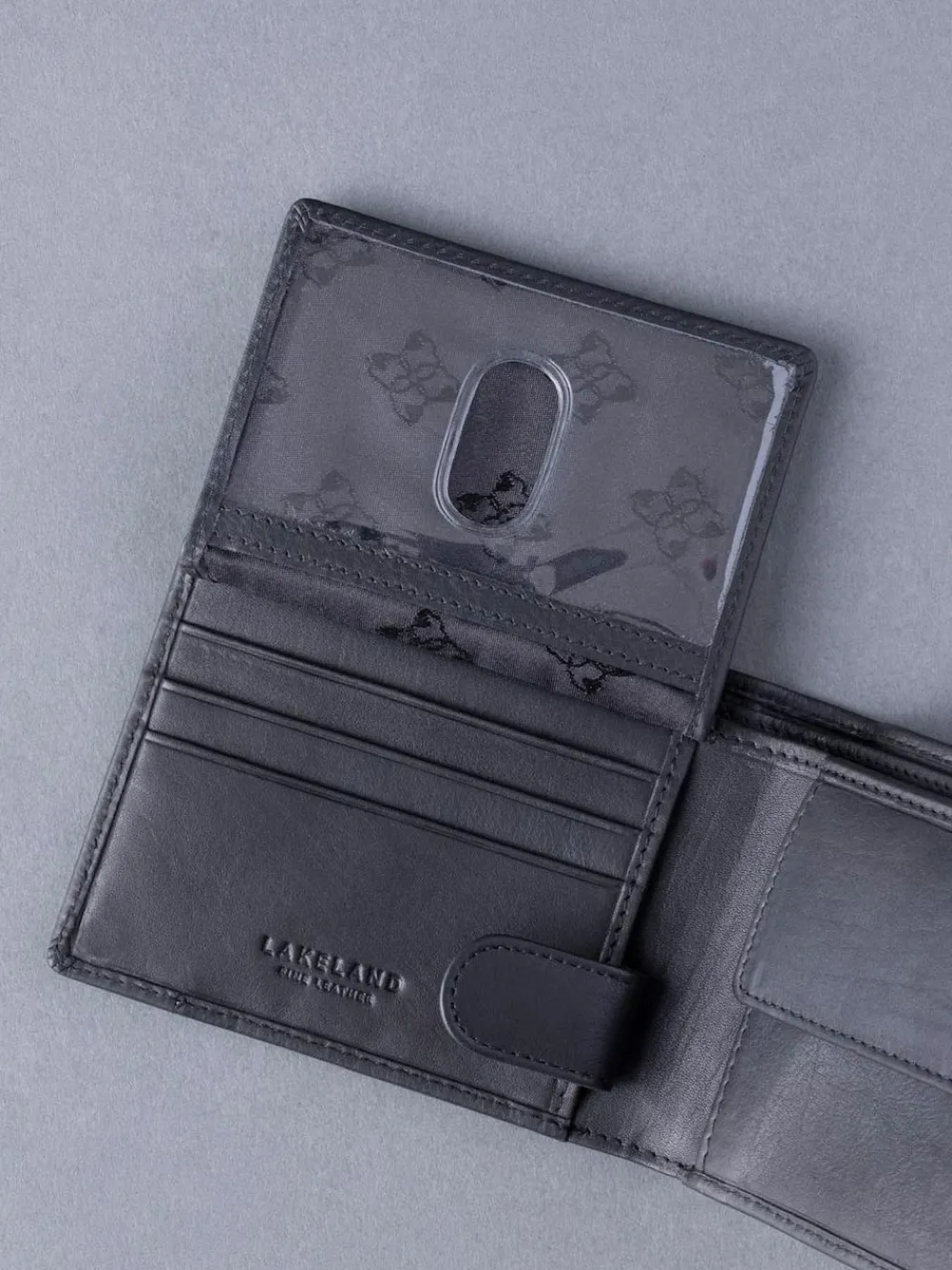 Lakeland Leather Black Stitch Bi-Fold Wallet