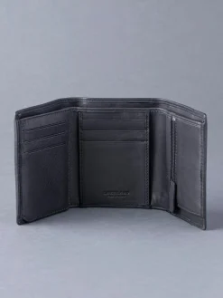Lakeland Leather Black Stitch Tri-Fold Wallet^ Wallets