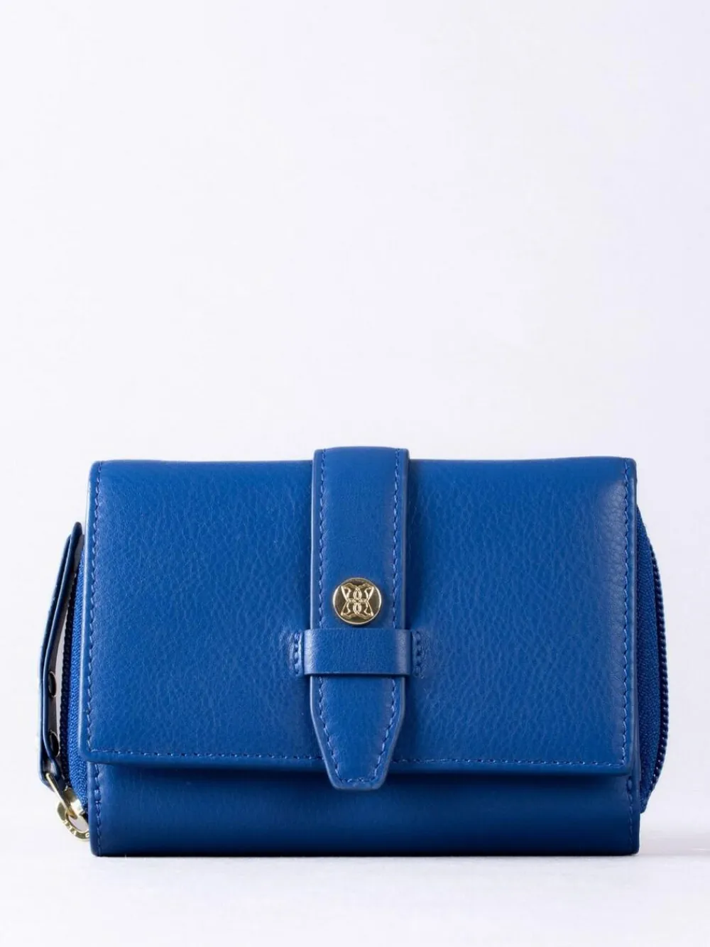 Discount Lakeland Leather Blue Light Medium Icon Stud Tab Purse