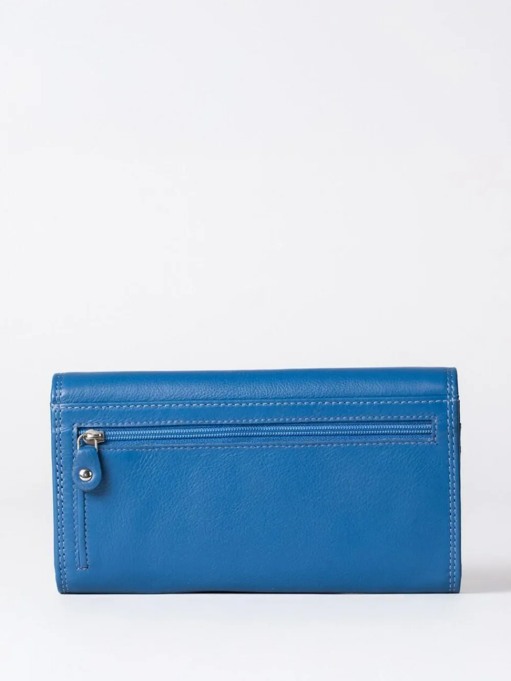 Sale Lakeland Leather Blue Marl Large Flapover Purse