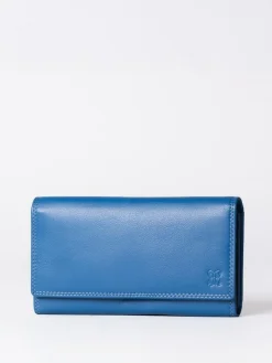 Sale Lakeland Leather Blue Marl Large Flapover Purse