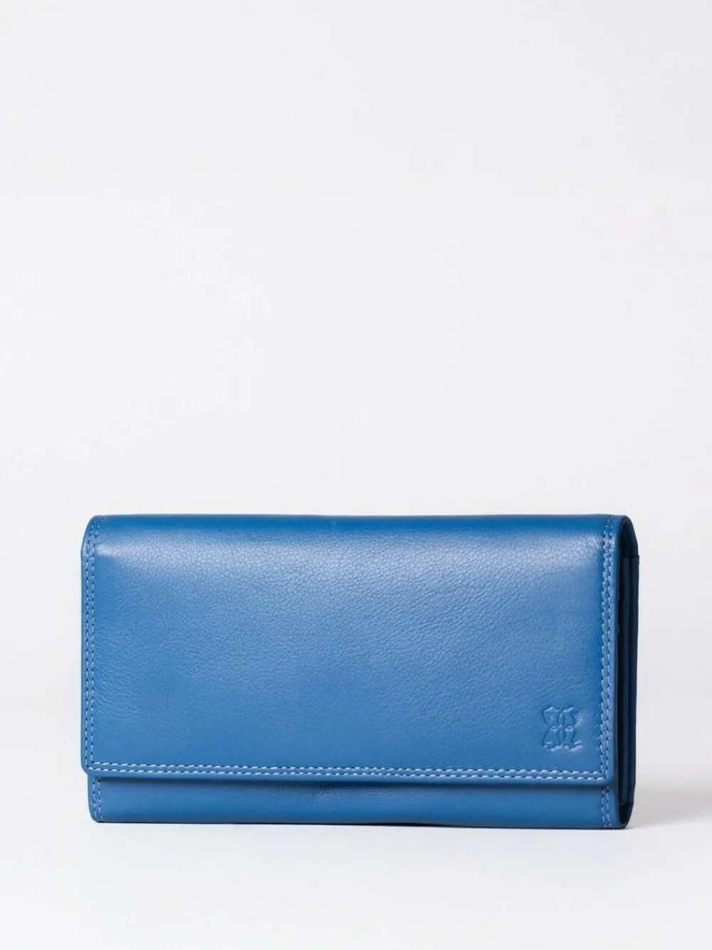 Sale Lakeland Leather Blue Marl Large Flapover Purse