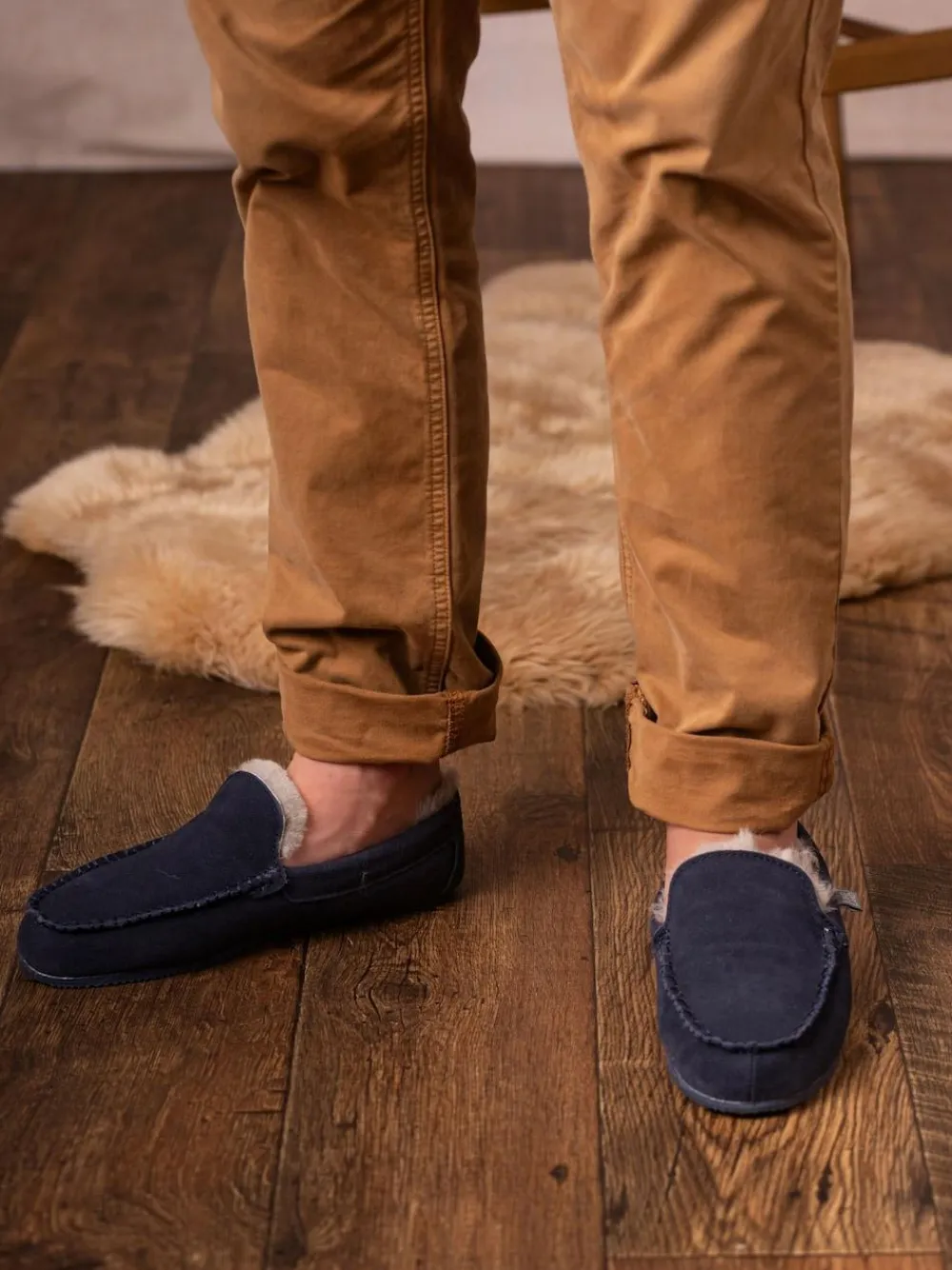 Lakeland Leather Mens Sheepskin Slip-On Moccasins^ Slippers|Slippers