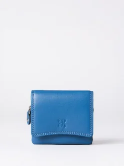 Discount Lakeland Leather Blue Small Leather Flapover Purse