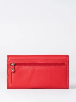 Clearance Lakeland Leather Bright Red Large Flapover Purse